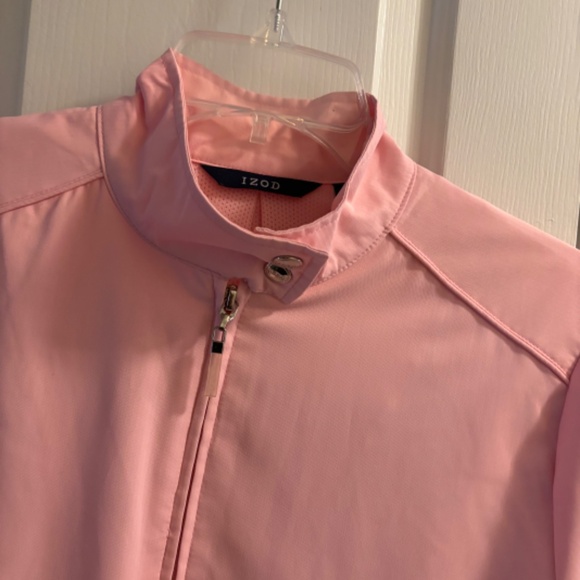 Full Zip Snap Pockets Pink Izod Golf Jacket Coat Vintage Size S - Picture 5 of 6